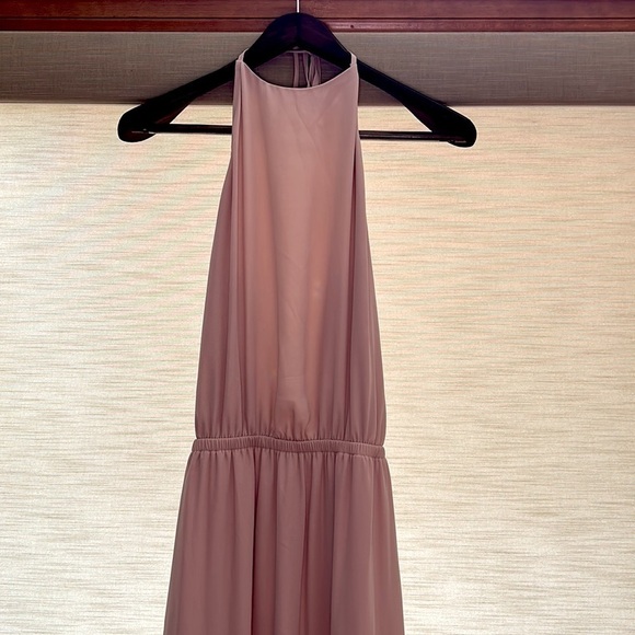 Show Me Your MuMu Heather Halter Dress in Dusty Blush Bridesmaid Size Large - Picture 6 of 12